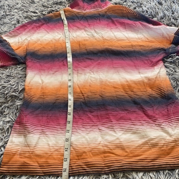 TRINA TURK STRIPED HOODIE V NECK PULLOVER TOP MULTI COLOR Size XS - Picture 16 of 16